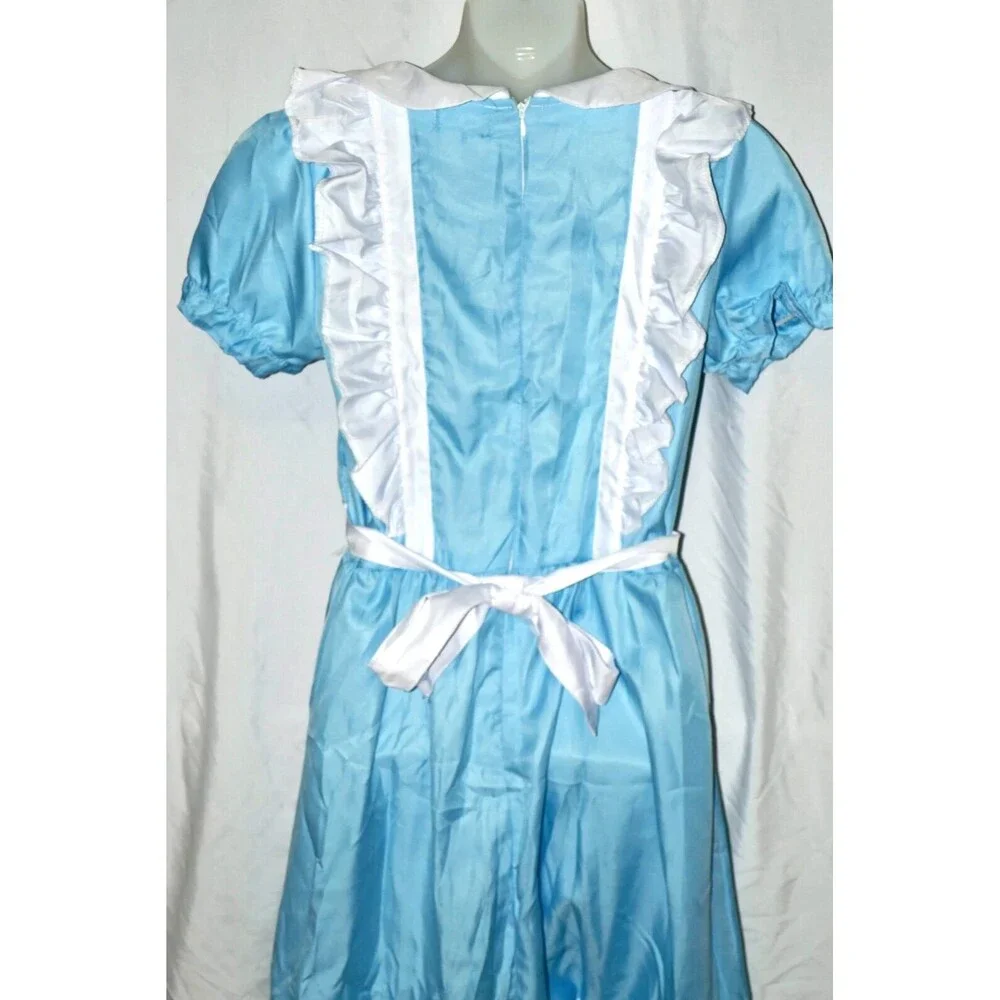Classic Alice-Inspired Light Blue and White Girls' Halloween Costume